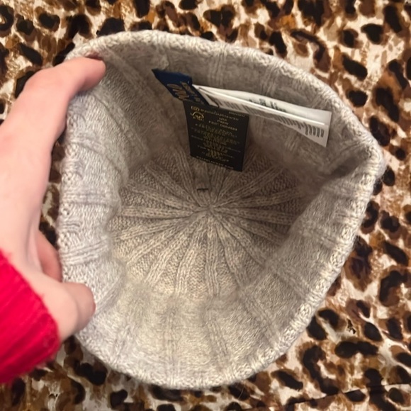 Brand New Polo Ralph Lauren Gray Marble Knit 50% Wool Ribbed Beanie Hat - Picture 10 of 12